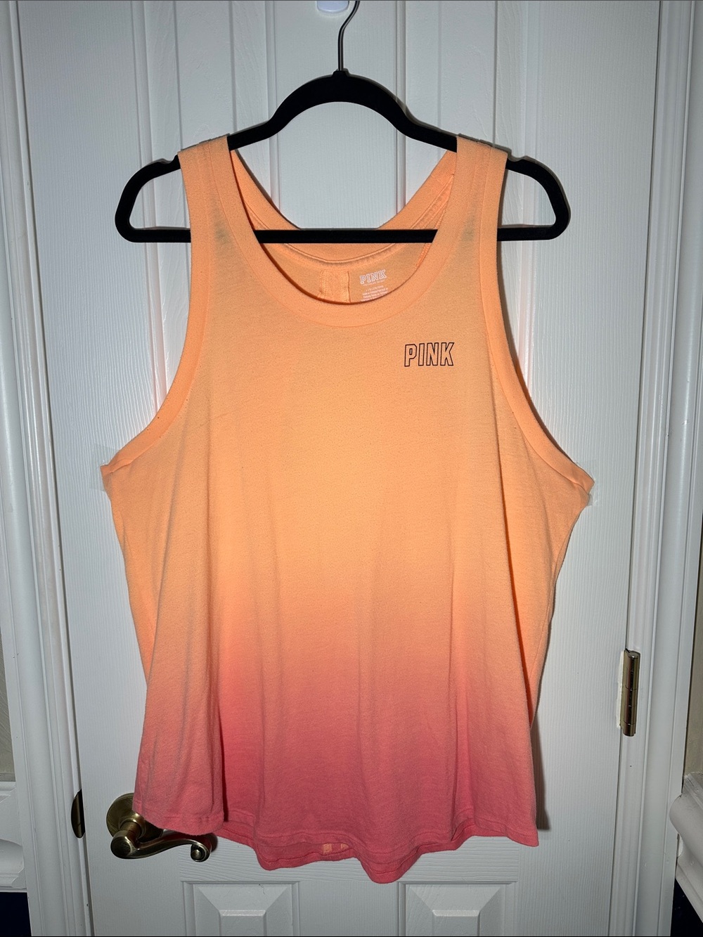 PINK Victoria's Secret Peach to Coral Ombre Tank Top with Cut Out in back Size L